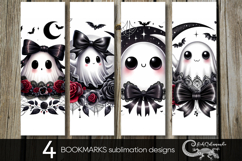 Funny ghost | Cute Halloween bookmarks sublimation design P2 Product Image 1