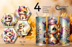 Rainbow horse | 4 skinny tumbler Sublimation designs PL Product Image 1