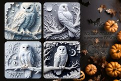 3d style owl | 4 square coaster sublimation designs 2 Product Image 1