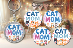 Cat lovers | Cartoon Car coaster &amp; key chain designs PL2 Product Image 1