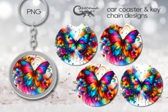 Bright Butterfly | Car coaster &amp; key chain sublimation PLUS2 Product Image 1