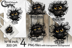 Funny black bird | 4 cute PNG Sublimation designs Product Image 1
