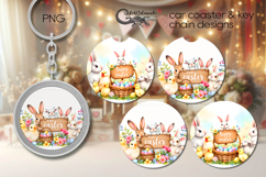 Watercolor Easter | Car coaster &amp; key chain designs P2 Product Image 1