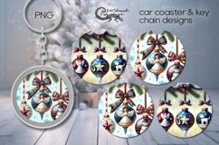 Vintage Christmas | xmas Car coaster &amp; key chain designs2 Product Image 1