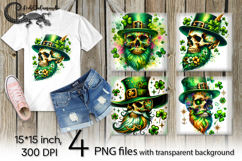 St. Patrick's day skull | 4 PNG Sublimation designs P2 Product Image 1