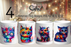 Funny animals | 4 Cartoon Mug sublimation design PLUS2, PNG Product Image 1