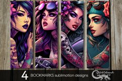 Girl in tattoo | Motorcycle bookmarks design bundle PLUS2 Product Image 1