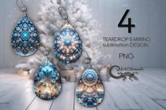 Christmas snowflake | 4 xmas Teardrop earring Sublimation2 Product Image 1
