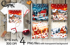 Christmas embroidery landscape | 4 PNG Sublimation designs 2 Product Image 1