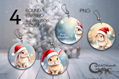 Christmas toys | 4 xmas Round earring Sublimation designs P2 Product Image 1