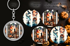 Halloween brushstroke | car coaster &amp; key chain design P2 Product Image 1