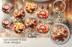 Coffee is my love | 4 Car coaster &amp; 4 key chain designs P2 Product Image 1