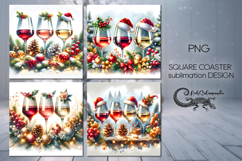 Christmas moods | xmas square coaster sublimation design P2 Product Image 1