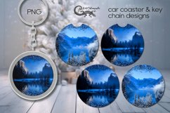 Christmas landscape | Car coaster &amp; key chain sublimation P2 Product Image 1