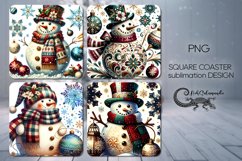 Vintage Christmas | 4 square coaster sublimation designs2 Product Image 1