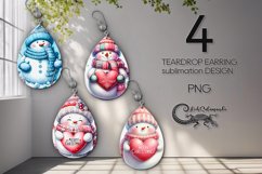 Christmas snowman | xmas Teardrop earring Sublimation PLUS2 Product Image 1