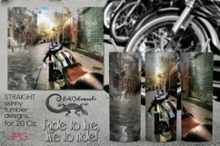 Motorcycle | Bike Sublimation Skinny tumbler design PLUS6 Product Image 1