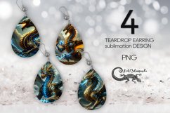 Dragon | Magic Sublimation Teardrop Earring design PLUS2 Product Image 1