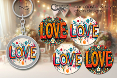 Hippie inscription | Boho Car coaster &amp; key chain designs P2 Product Image 1
