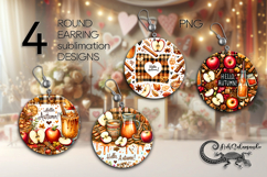 Autumn vibes | Round Earring Sublimation designs, PL2 Product Image 1
