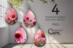 Impressionism sunflowers | Fairy Teardrop earring design PL2 Product Image 1