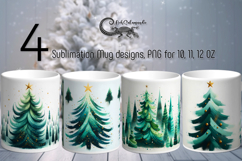 Modern Christmas tree | 4 Xmas Sublimation Mug designs PL2 Product Image 1