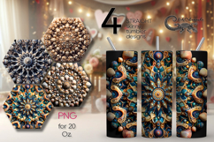 Mandala | 4 straight skinny tumbler sublimation designs, PL2 Product Image 1
