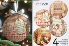 Vintage design | Valentine round ornaments sublimation PL2 Product Image 1