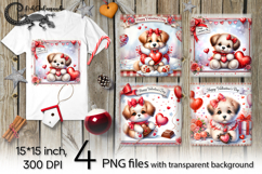 Valentine puppy | 4 love PNG Sublimation designs P Product Image 1