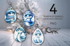 Christmas snake | Teardrop earring Sublimation designs P2 Product Image 1