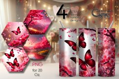 Sakura | 4 flowers Skinny tumbler Sublimation designs Product Image 1