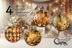 Abstract Autumn | Round Earring Sublimation designs, PL2 Product Image 1
