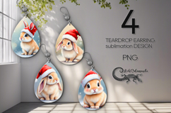 Christmas toys | retro Teardrop earring sublimation design 2 Product Image 1