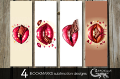 Valentine lips | 4 love bookmarks sublimation designs P2 Product Image 1