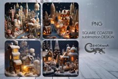 Knitted Christmas | 4 square coaster sublimation designs P2 Product Image 1
