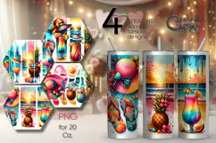 BeachLife | tropical Skinny Tumbler Sublimation design PLUS2 Product Image 1