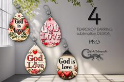 Motivating inscriptions | 4 Teardrop earring designs P2 Product Image 1