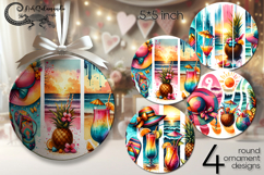 Beach life | round ornaments sublimation PL2 Product Image 1