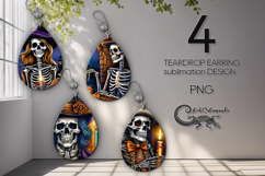 Halloween character | Teardrop Earring Sublimation design P2 Product Image 1