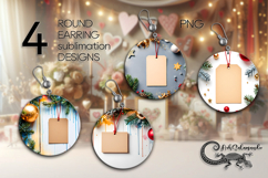 Christmas flatlay | 4 Round earring Sublimation designs P2 Product Image 1
