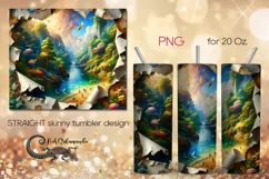 Tropical landscape | Skinny Tumbler Sublimation design PLUS2 Product Image 1