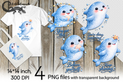 Inspiring inscription dolphin | 4 PNG Sublimation designs Product Image 1