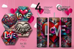 Valentine Inscription | 4 love Skinny tumbler designs PL2 Product Image 1