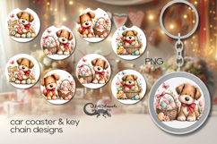 Easter Rabbit | 4 Car coaster &amp; 4 key chain spring designs P Product Image 1