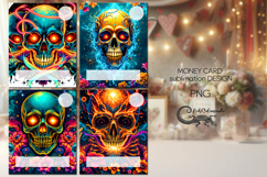 Skull and flower | Halloween Money Card Sublimation design 2 Product Image 1