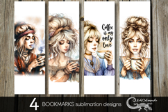 Coffee girl | 4 bookmarks sublimation designs P2 Product Image 1