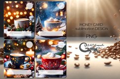 Christmas Coffee | 4 Money Card Sublimation designs PL2 Product Image 1
