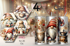 Coffee Gnome | 4 Watercolor Tumbler Sublimation Designs PL2 Product Image 1