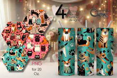 Modern Cats & dogs | 4 skinny tumbler Sublimation designs P2 Product Image 1