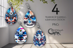 Patriotic USA veteran | 4 american Teardrop earring design 2 Product Image 1